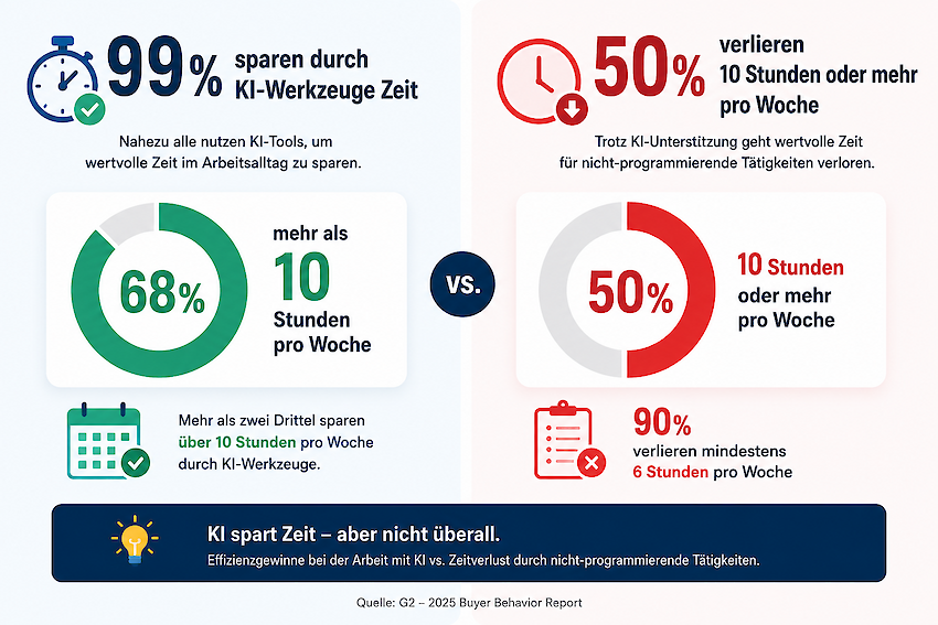 KI spart Zeit, aber nicht überall